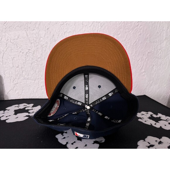 7 1/4 Boston Red Sox HATCLUB Samuel Adams Beer Pack Fitted Hat Navy Blue Red Sam - Picture 7 of 8